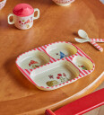 RICE Middagssett i melamin Rosa Happy Forest-trykk 4 deler