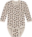 Minymo Langermet Babybody i Beige Melange med Mønster 80