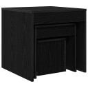  Salongbord 3 pcs Svart eik 45 x 45 x 45 cm Konstruert tre