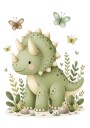 Cute Dinosaur Nursery Plakat / 50x70