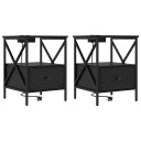  Nattbordskap 2 pcs Svart eik 41.5 x 40.5 x 55 cm Konstruert tre
