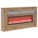 vidaXL Peis med LED-stripe Artisan eik 130 x 20 x 69,5 cm