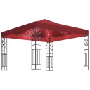 vidaXL Paviljong med LED-lysslynge 3x3 m vinrød