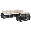 vidaXL Hagesofa Set 7 stk. 7-Antall seter Svart og Kremhvit