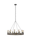 Avenir Chandelier Weathered Oak Wood/Antique Forged Iron