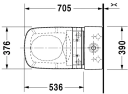 Duravit Durastyle Gulvstående toalett 370x700 mm, m/skjult feste