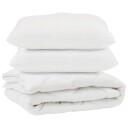 vidaXL Dyne med pute 3 stk. Hvit Mikrofiber