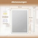 LED baderomsspeil – antidugg dimbar 70x50 cm