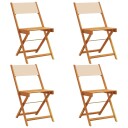  Sammenleggbare hagestoler 4 stk beige stoff og heltre 3214619