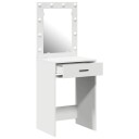  Sminkebord med LED lamper Hvit 50x41x135 cm