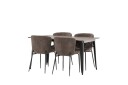 Venture Home Spisegruppe Tudera 140 cm Rektangulær med 4 Habesh Stoler Beige