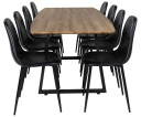 Venture Design Inca & Polar spisegruppe Natur/svart 8 st stoler & bord 160 x 85 cm