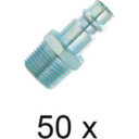 Koblingsnippel 1/2" med utvendig gjenge. Pakke med 50 stk.