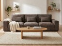 Dubai 3 seters sofa ekstra dyp i Chenille   Mørkebrun