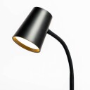 Lindby Ailina LED-bordlampe, rund fot, svart