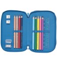 Beckmann Norway Three Section Pencil Case With Content Blue Lightning   Blue   ONE SIZE