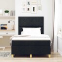  Box Spring seng med madrass og LED svart 120x200 cm stoff