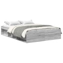 vidaXL Sengeramme grå sonoma 135x190 cm 8721012158696