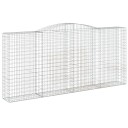 vidaXL Gabionkurver buede 9 stk 400x50x180/200 cm galvanisert jern