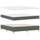  Box Spring Seng med Madrass & Benk Mørk Grå 180x200 cm Stoff