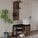 Uniqo Hallstativsett 35x90x35 cm   Antikk valnøtt