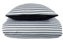Borg Living Sateng sengesett - 140x200 cm - Narrow lines - Svart - 100% Bomullssateng