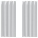  Gardiner med gardiner 2 pcs Lys grå Polyester