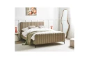Seng med lamellramme Lunan   Taupe svart/Bouclé 140x200 cm