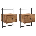  Nattbordskap 2 pcs Gamle tre 35 x 30 x 51 cm Konstruert tre