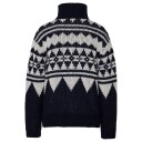Varg Women"s Bräcke Knitted T Neck Dark Blue With Off White