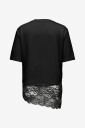 Only Carmakoma   Topp Carlise S/S O Neck Assym Lace Top J   Svart