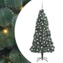  Kunstig For langt Juletre med Kulesett grønn 210 cm PET