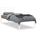 vidaXL Sengeramme i metall med hodegavl hvit 75x190 cm 8721012303997
