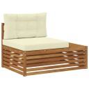 vidaXL Utendørs end sofa Naturlig 115 x 83 x 73 cm Solid akasietre