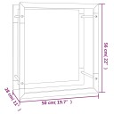 Vedstativ stål matt 50x28x56 cm - sort