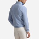 Mesh-Knit Cotton Quarter-Zip Sweater Blue Hyacinth Hthr