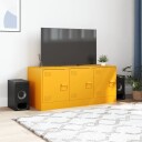  TV-benk sennepsgul 99x39x44 cm stål