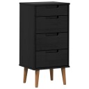 vidaXL Kommode MOLDE Svart 40 x 35 x 82 cm Heltre furu
