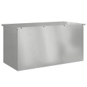 vidaXL Hageoppbevaringsputeeske Stål 100 x 50,5 x 50 cm 220 sølv