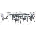 vidaXL Hage Spisegruppe 9 pcs Antrasitt 212 x 90 x 76 cm Mesh og Stål