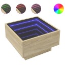  Salongbord med LED sonoma eik 50x50x30 cm konstruert tre 847506