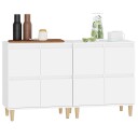 vidaXL Skjenker 2 stk hvit 60x35x70 cm konstruert tre