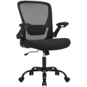 Ergonomisk kontorstol med armlener og justerbar ryggstøtte   Svart