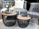 Chic Antique Fransk Sofa i linstoff 2. pers fra Chic Antique i fargen grå