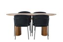 Isolde Matgruppe 180 cm Oval med 4 Selma Stoler   Sort