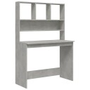  Skrivebord med hyller betonggrå 102x45x148 cm konstruert tre