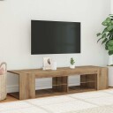  TV-benk med LED-lys artisan eik 135x39x30 cm konstruert tre 8721158437815