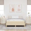  Boksfjær Seng Krem brun 160 x 200 cm Stoff konstruert tre