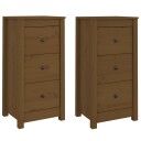vidaXL Skjenker 2 stk honningbrun 40x35x80 heltre furu