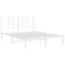 vidaXL Sengeramme i metall med hodegavl hvit 140x190 cm 8721012304093